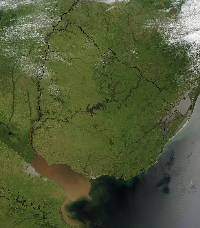satellite image uruguay