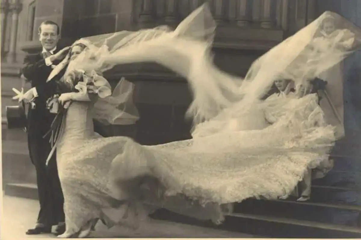 old wedding photo that was blown up with the help of an online service so it can be enjoyed for future generations by members of the family tree