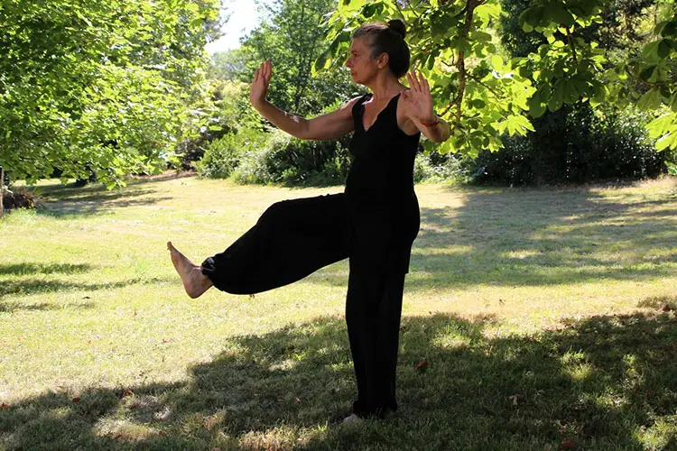 a woman practicing Tai chi
