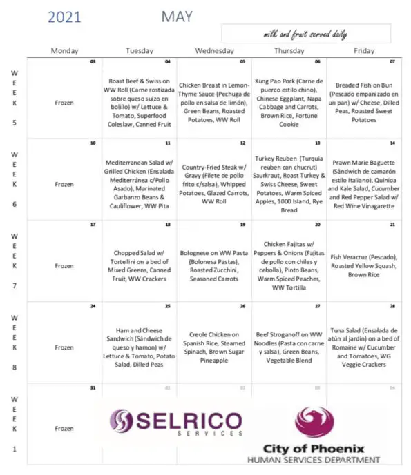 6 Sample Meals on Wheels Menus Across America