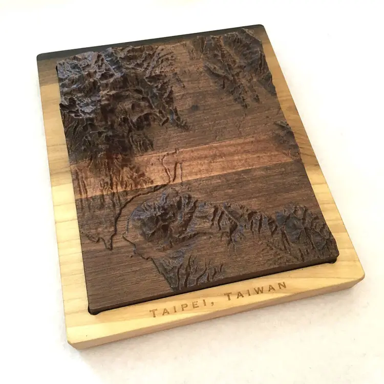 custom engraved location topography map