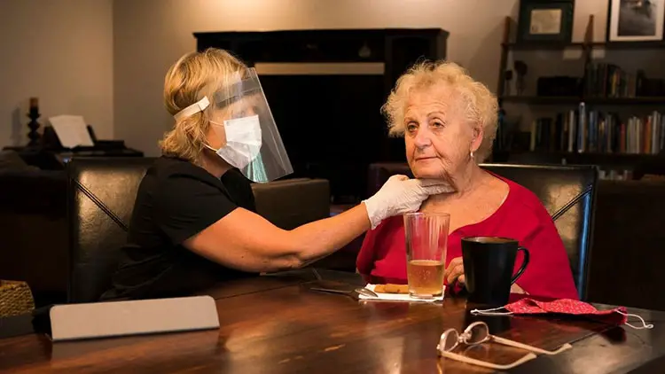 woman having dysphagia therapy session