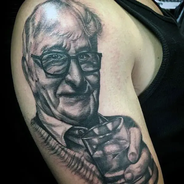 A tattoo portrait of Grandpa