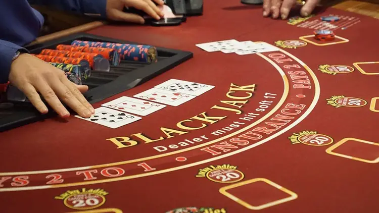 blackjack table in casino