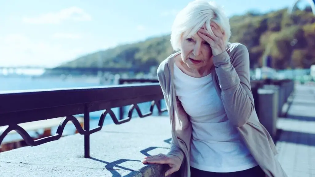 senior woman suffering dizziness