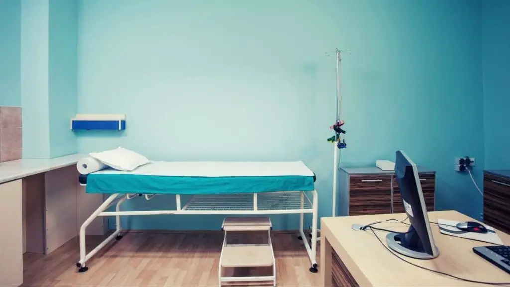 bed step stools in consulting room