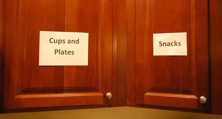 labels on cabinets