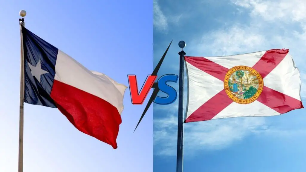 Texas vs Florida flags
