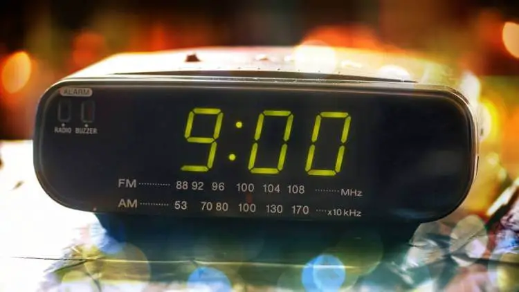 black alarm clock digital