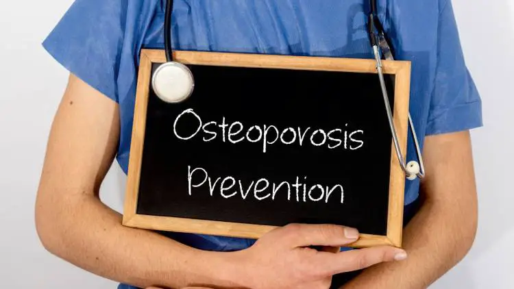 osteoporosis prevention written on blackboard