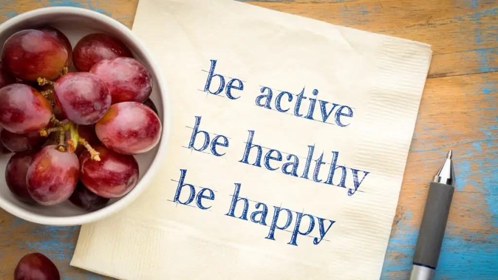 healthy habits written on a napkin