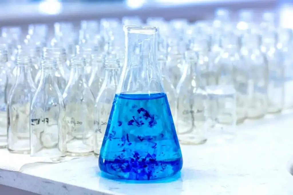 Methylene blue in a flask